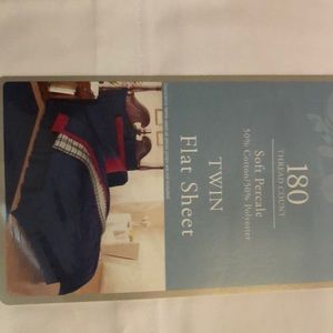 White twin flat sheet 180 thread count